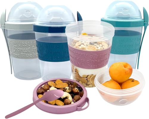 🥛 Vasos de Cereales Reutilizables con Tapa y Cuchara