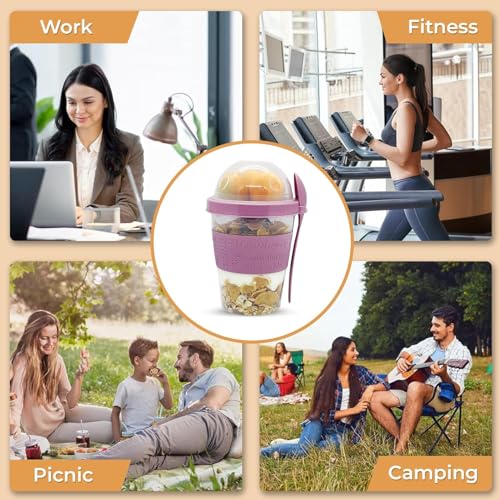 🥛 Vasos de Cereales Reutilizables con Tapa y Cuchara