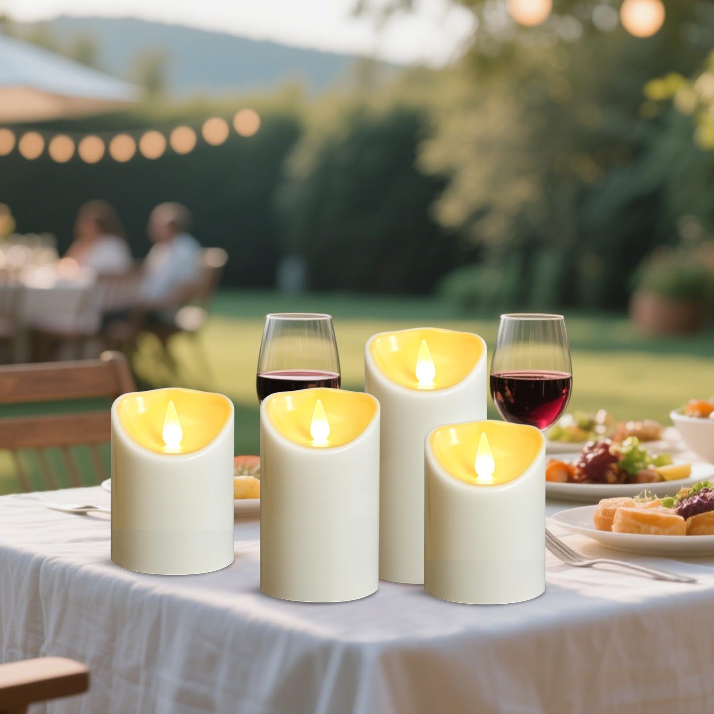 🕯️✨ Set de 3 Velas LED Sin Llama para Exteriores con Control Remoto – Temporizador y Brillo Ajustable 🏡🔋
