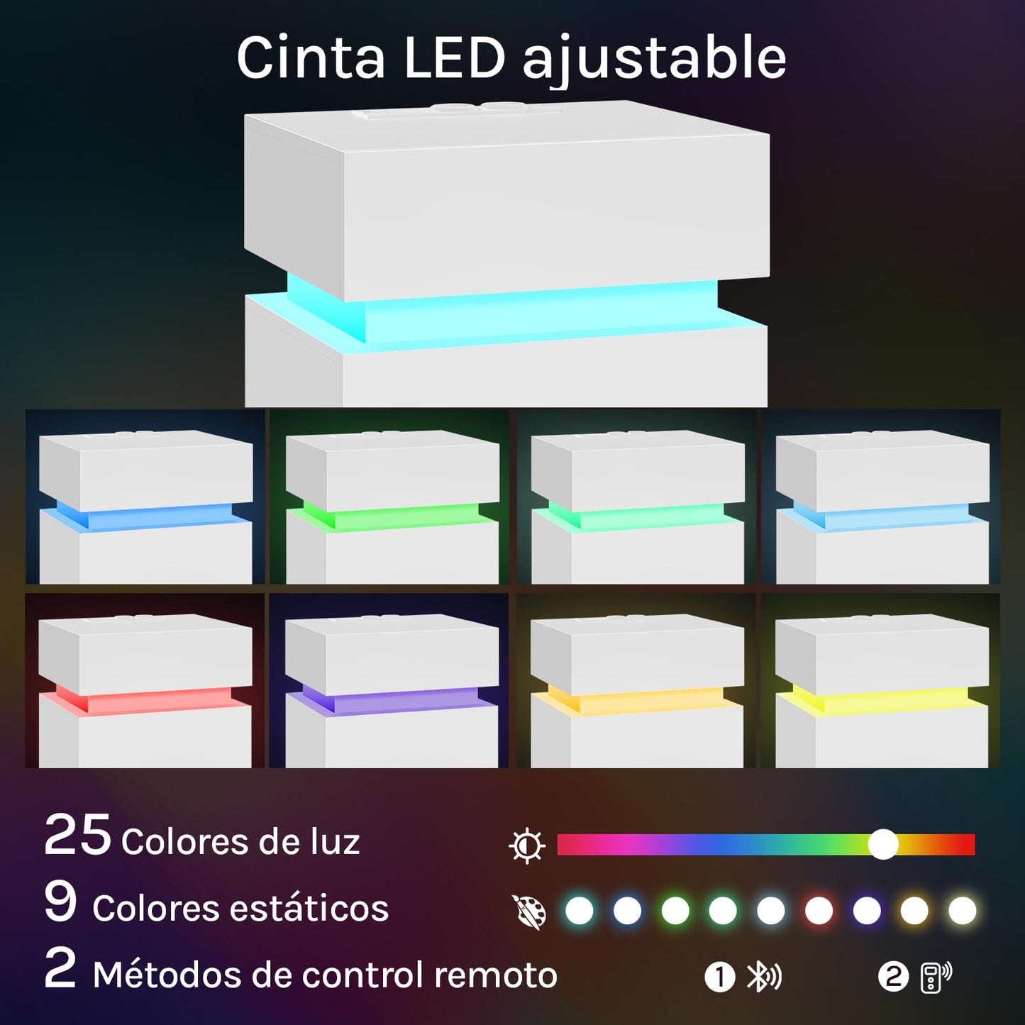 MESITA DE NOCHE CON LUZ LED