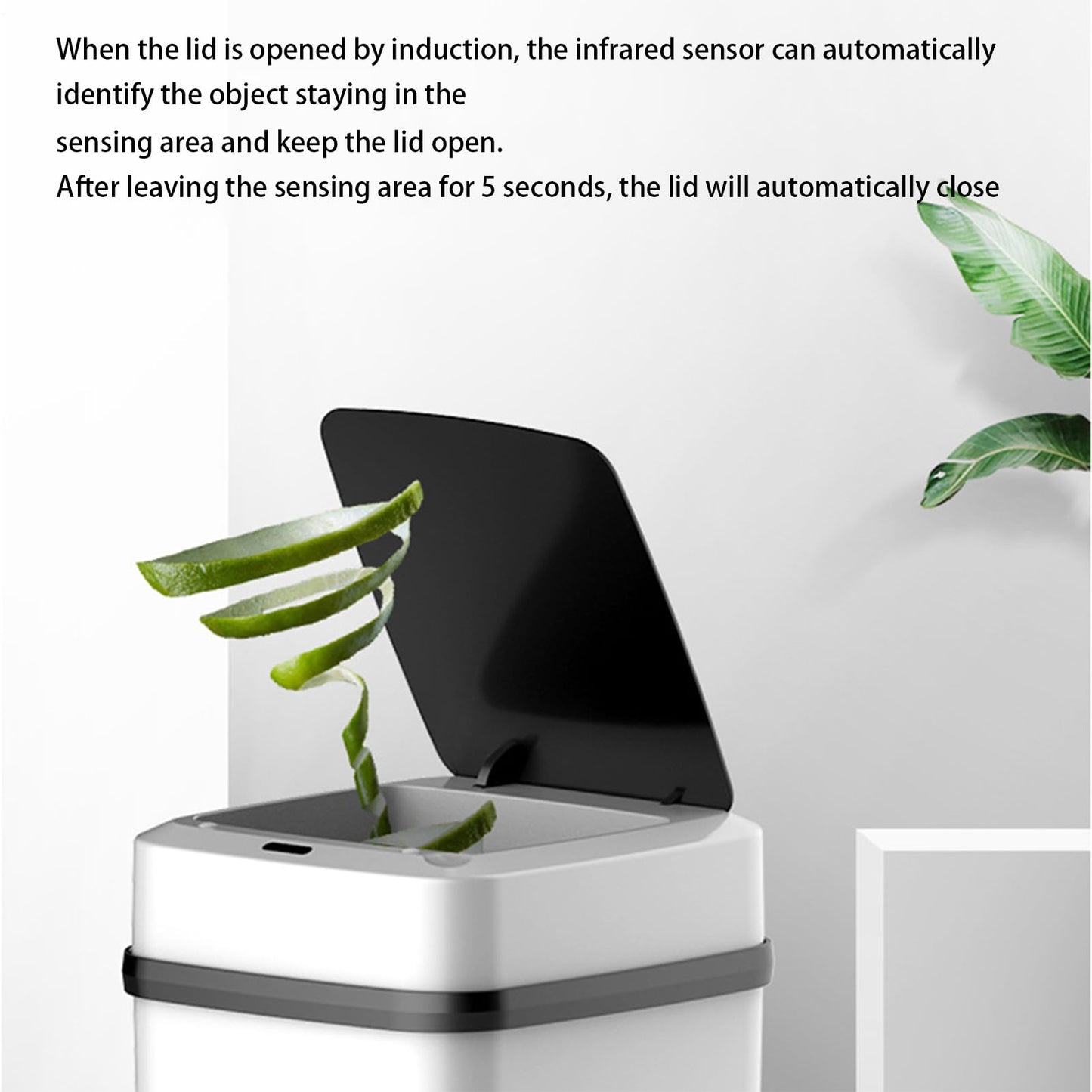 CUBO DE BASURA CON SENSOR, BLANCO