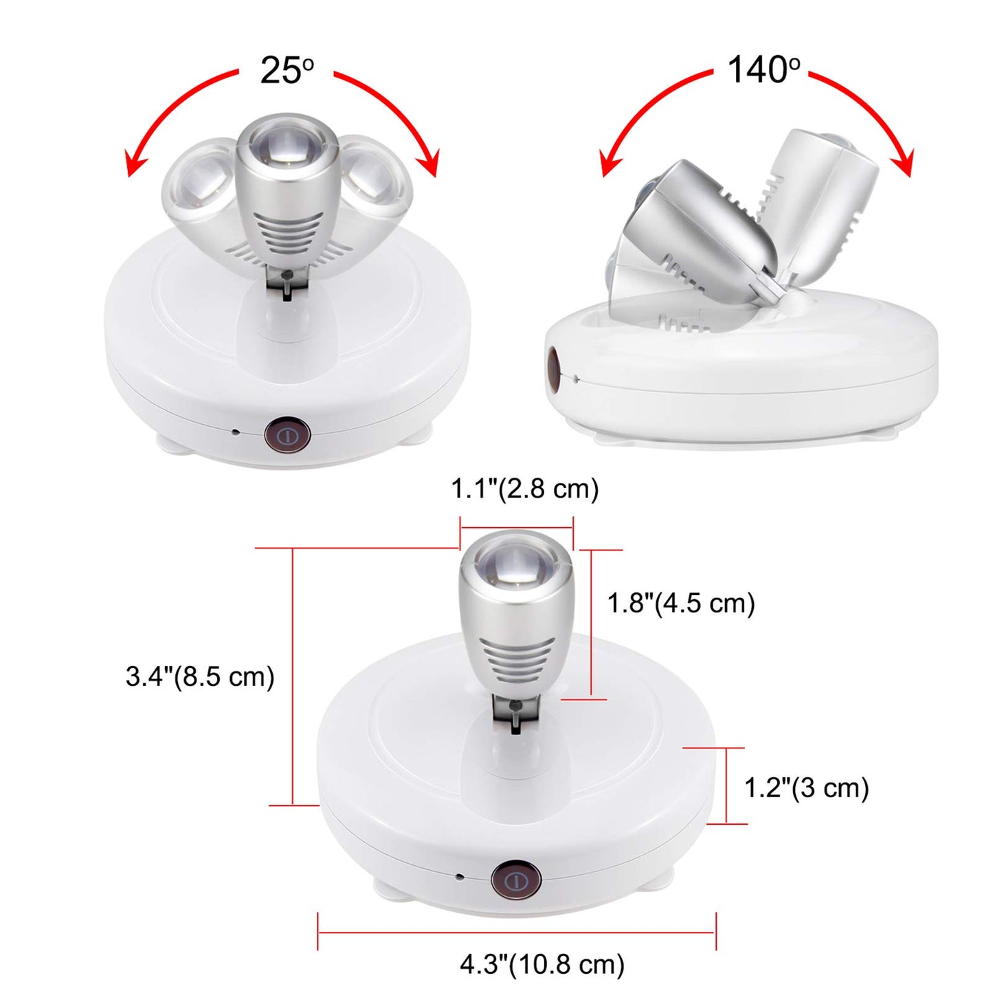 FOCO LED INALÁMBRICO CON BATERÍA Y CONTROL REMOTO, 2 PZS