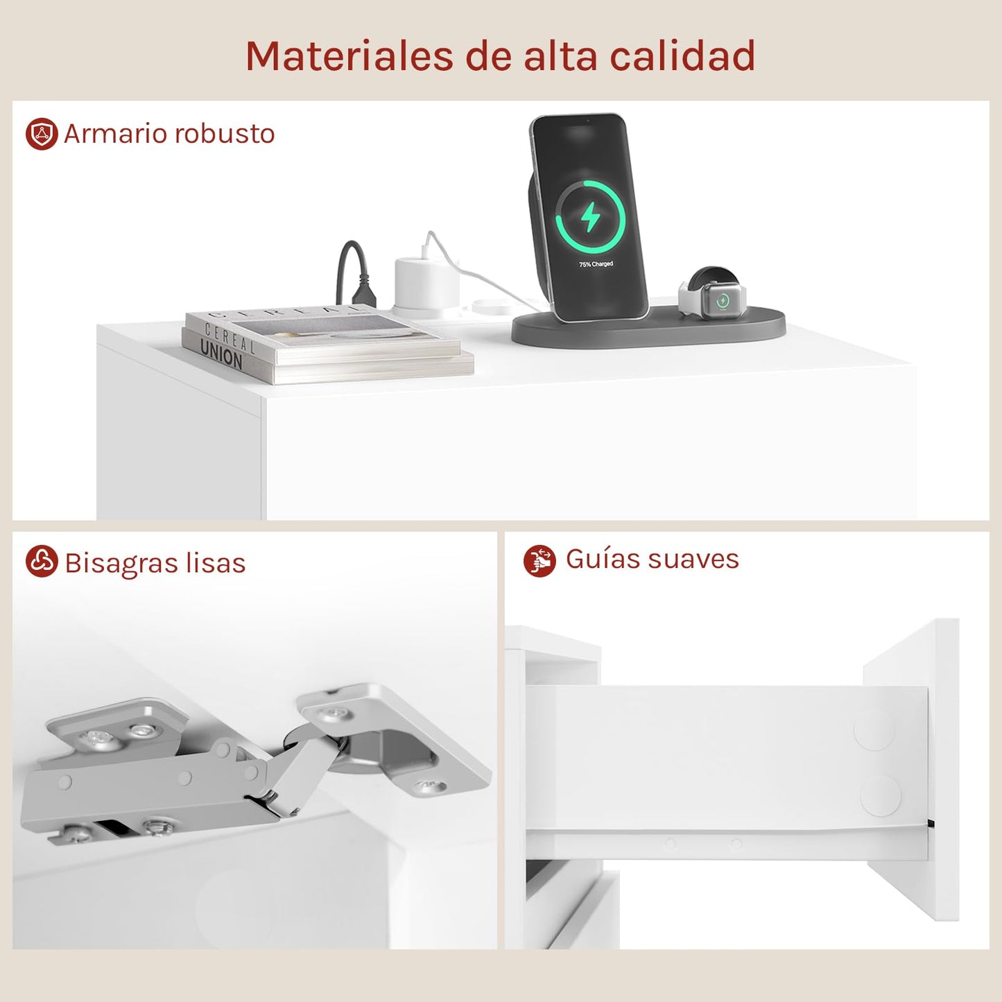 MESITA DE NOCHE CON LUZ LED