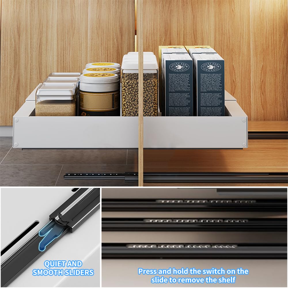 🗄️✨ Organizador de Cocina Extensible – Cajón Telescópico Blanco para Tablas y Bandejas 🥄🔪