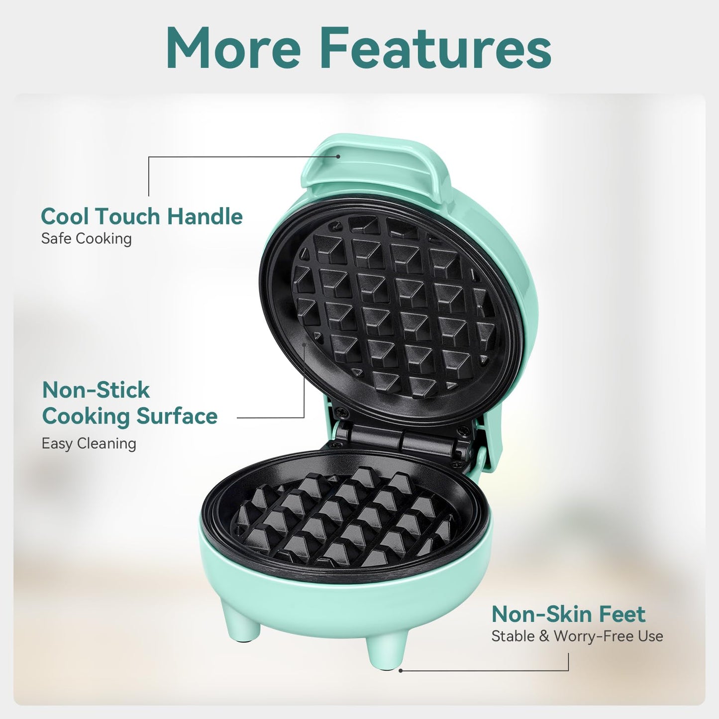 🧇✨ Mini Plancha para Gofres Snailar – Compacta y Portátil 💚