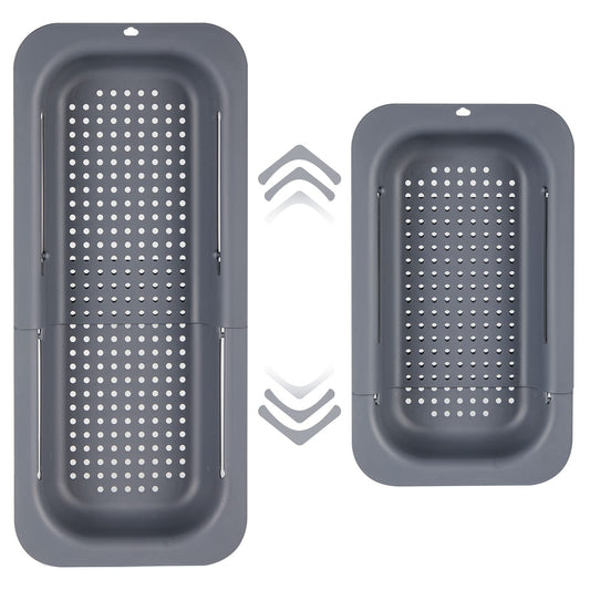 🧼 Cesta Colador Extensible para Fregadero (Gris Oscuro)