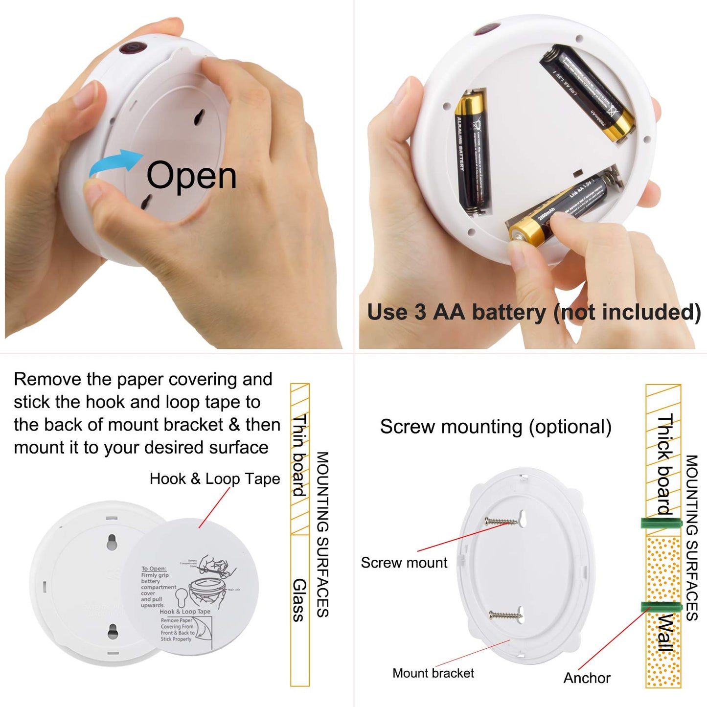 FOCO LED INALÁMBRICO CON BATERÍA Y CONTROL REMOTO, 2 PZS