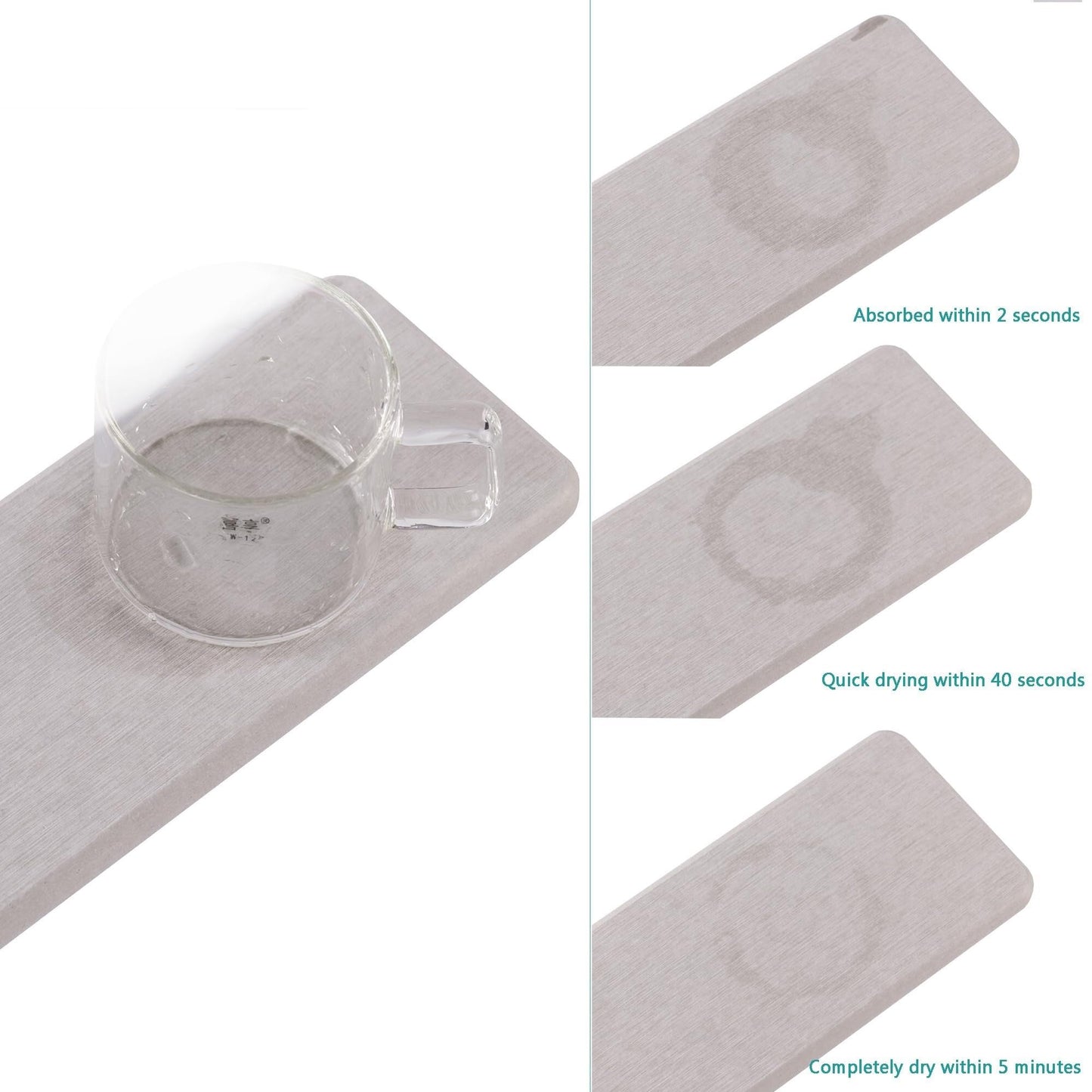🧼 Tapetes de Secado Súper Absorbentes (Set de 4 – Gris Claro)
