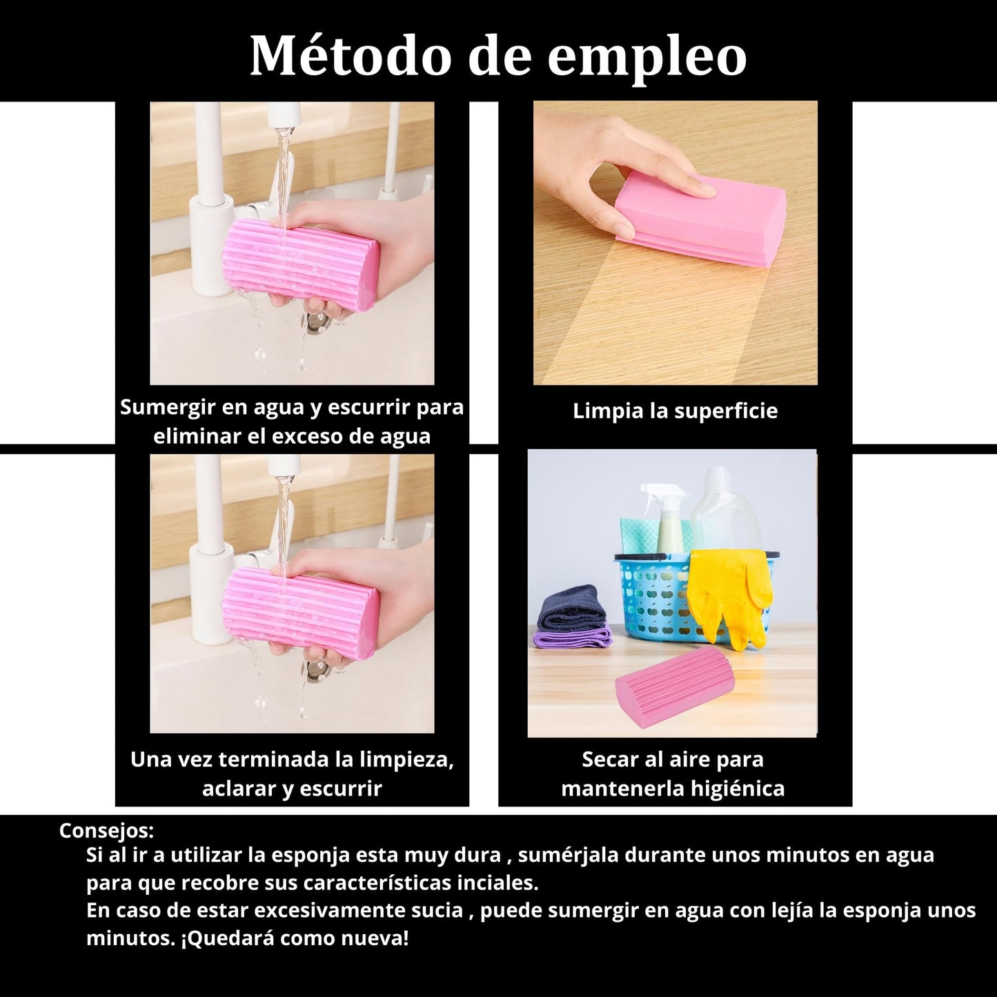 ESPONJAS DE LIMPIEZA, 4 PZS