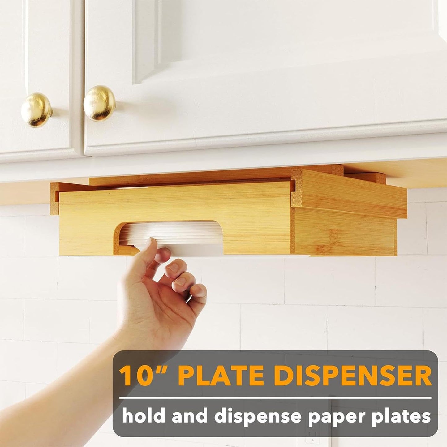 🍽️ Dispensador de Platos de Papel (Color Madera)