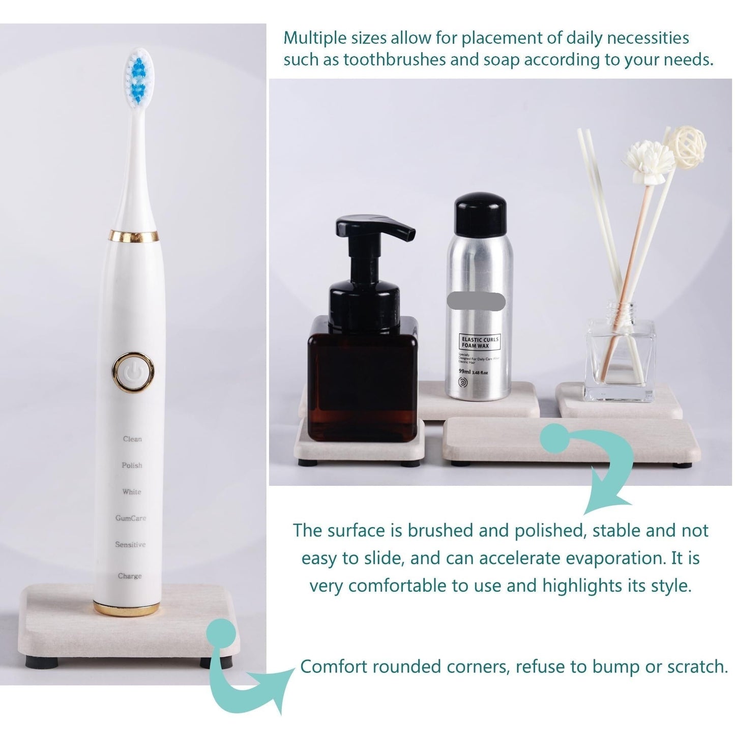 🧼 Tapetes de Secado Súper Absorbentes (Set de 4 – Gris Claro)