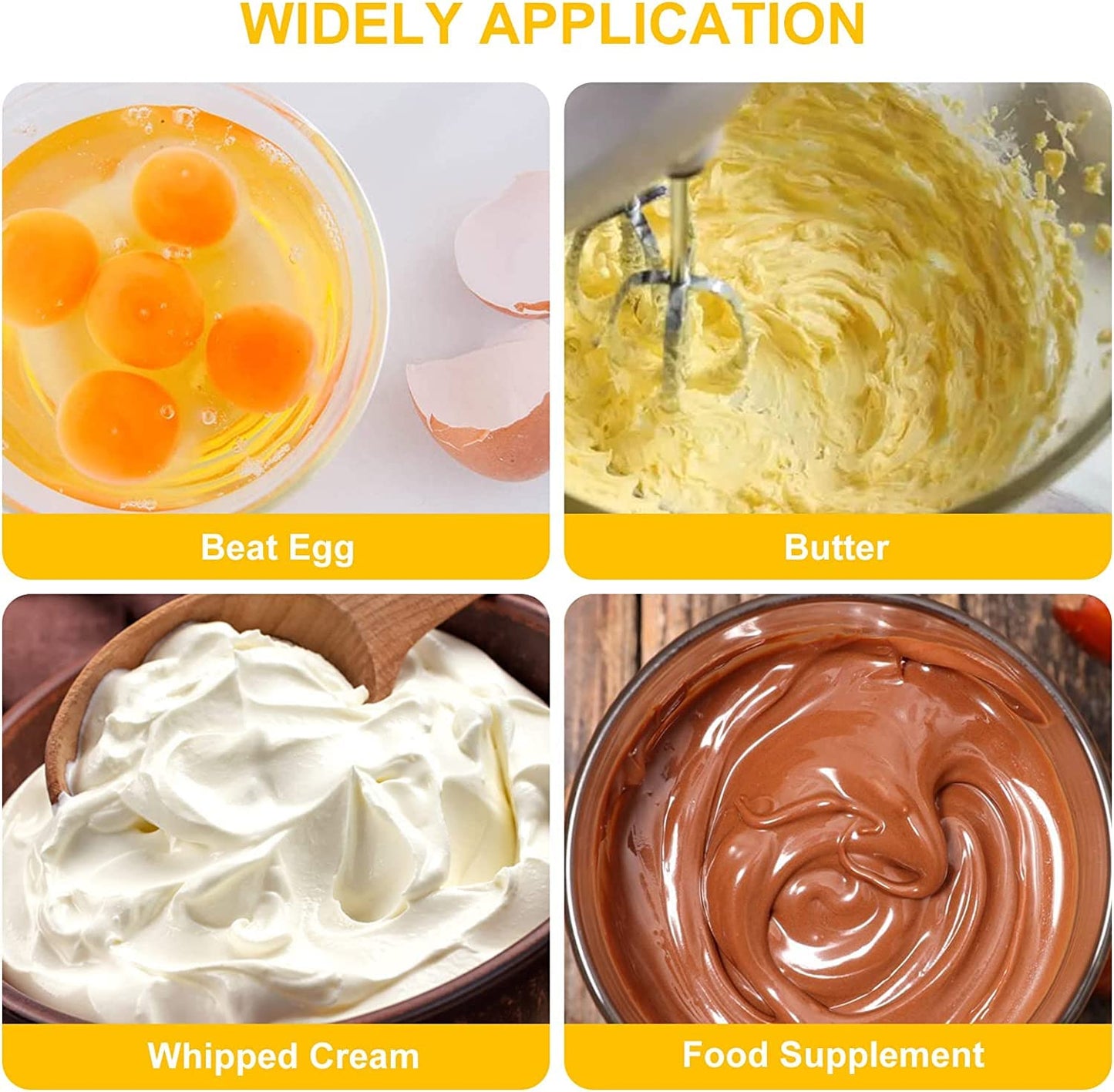 Batidor Semiautomático Manual de Acero Inoxidable Para Hornear, Batir Huevos y Leche - 11.8 Pulgadas