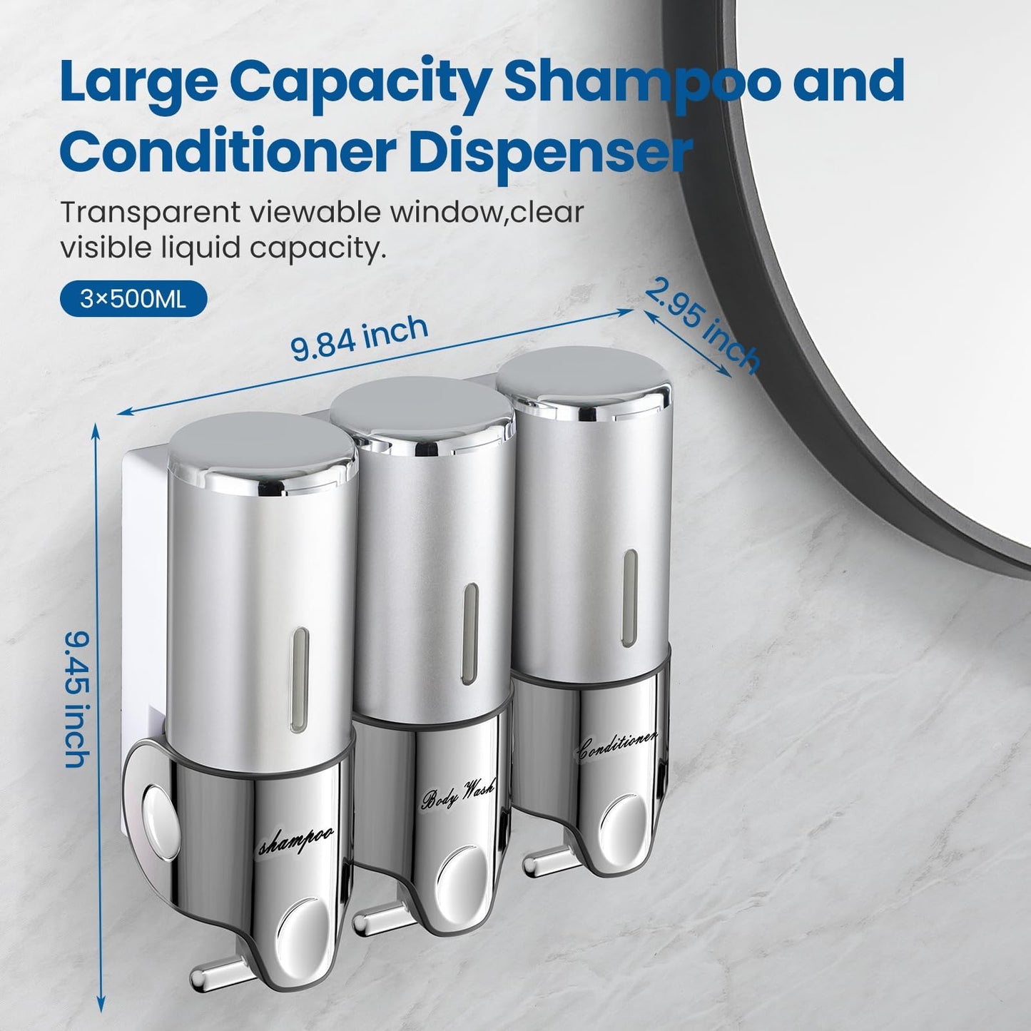 DISPENSADOR DE CHAMPÚ, TRIPLE