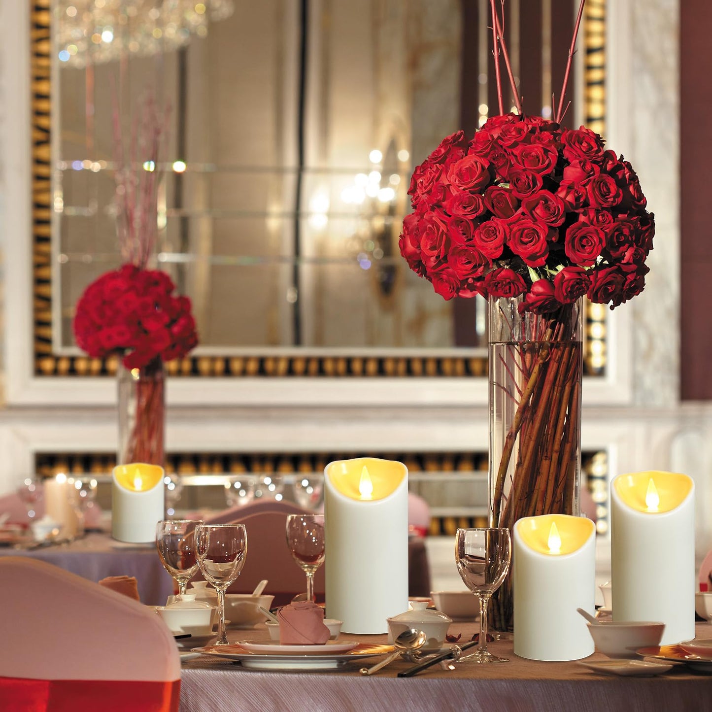 🕯️✨ Set de 3 Velas LED Sin Llama para Exteriores con Control Remoto – Temporizador y Brillo Ajustable 🏡🔋