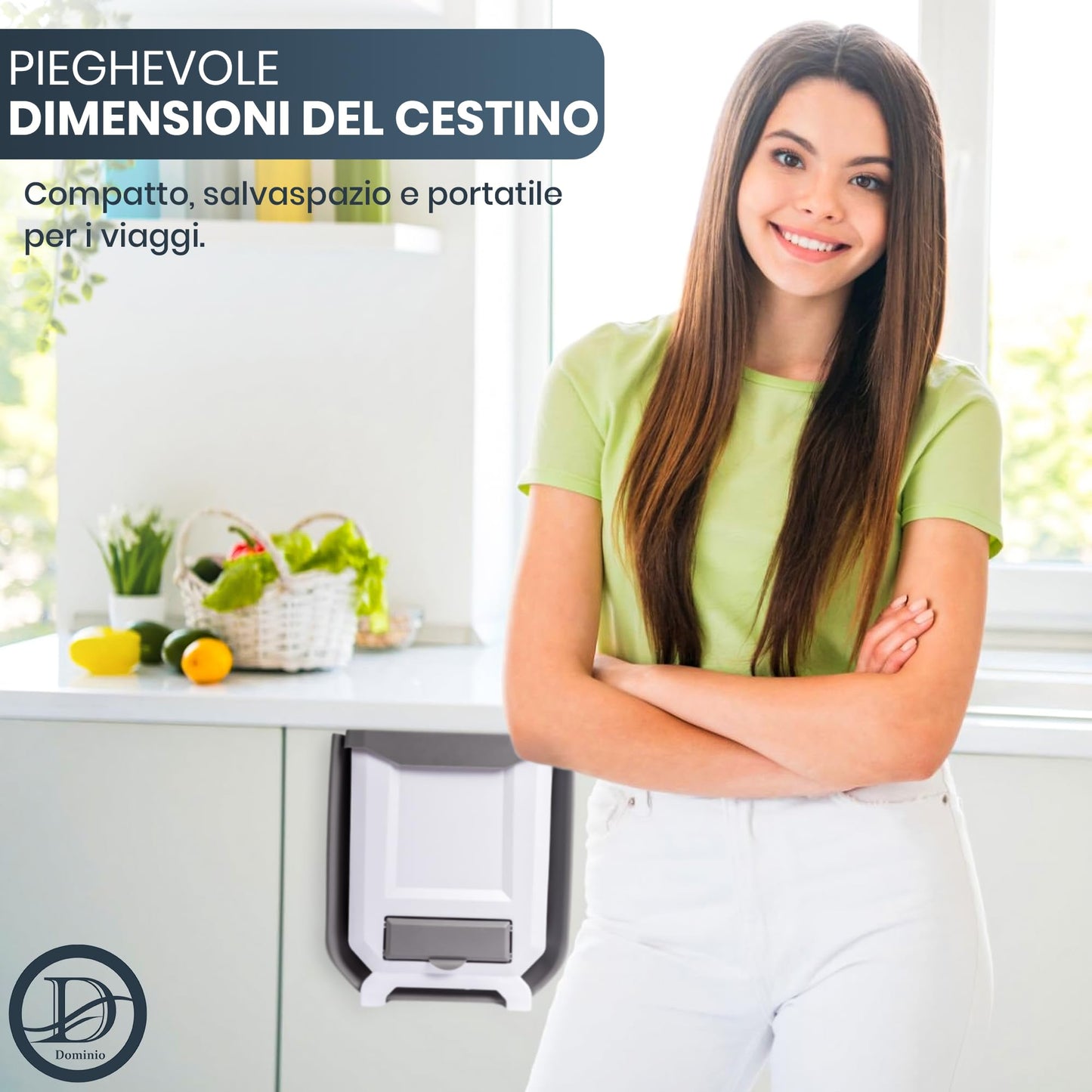 CUBO DE BASURA PLEGABLE, GRIS