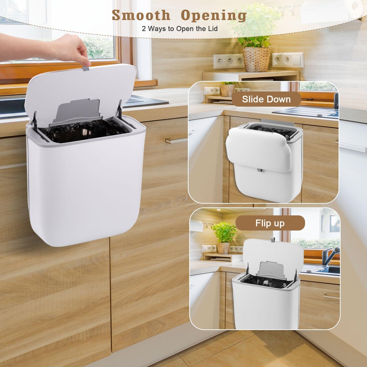 CUBO BASURA PLEGABLE, BLANCO