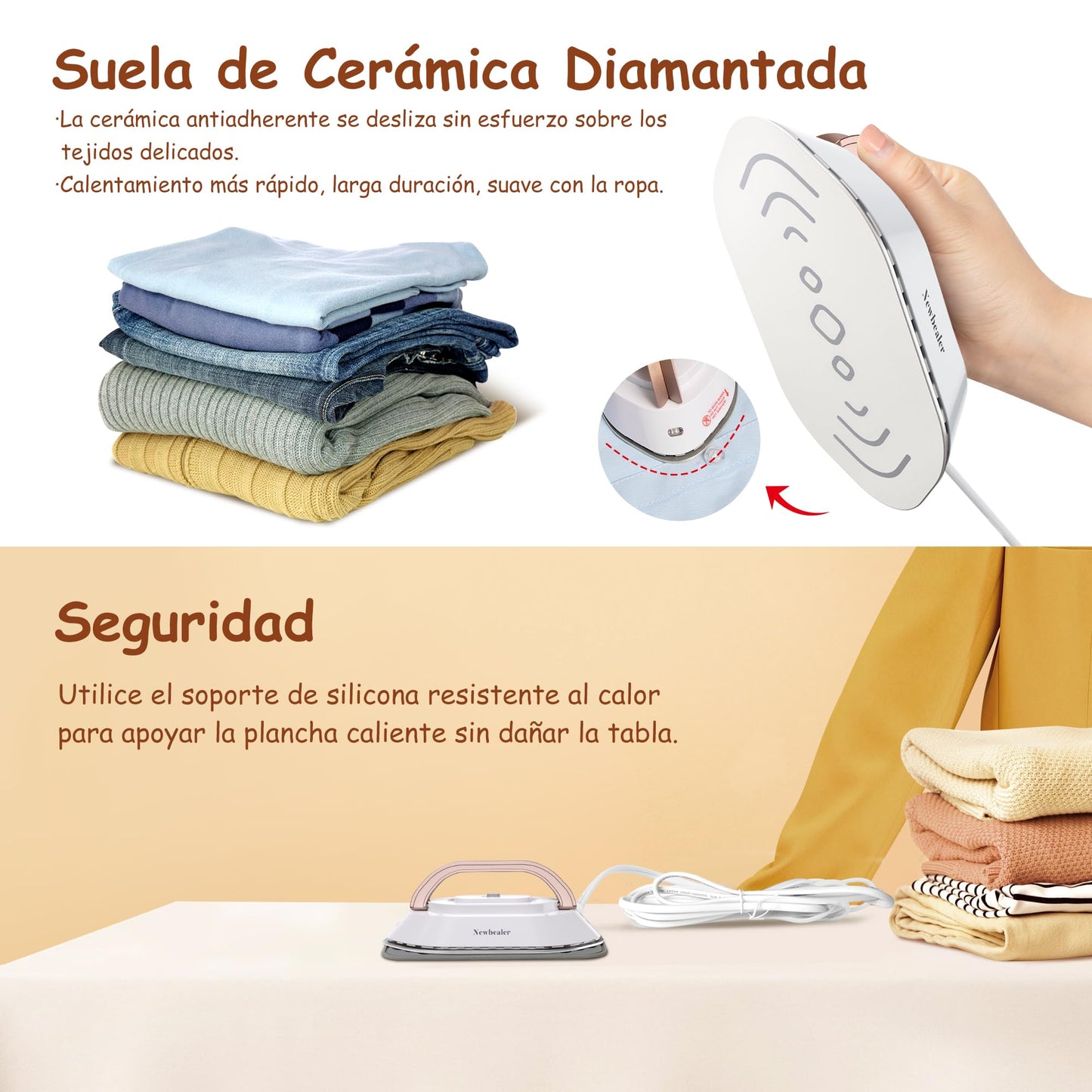 ✨🔥 Mini Plancha Portátil – Oro Compacta y Eficiente 🌍👚