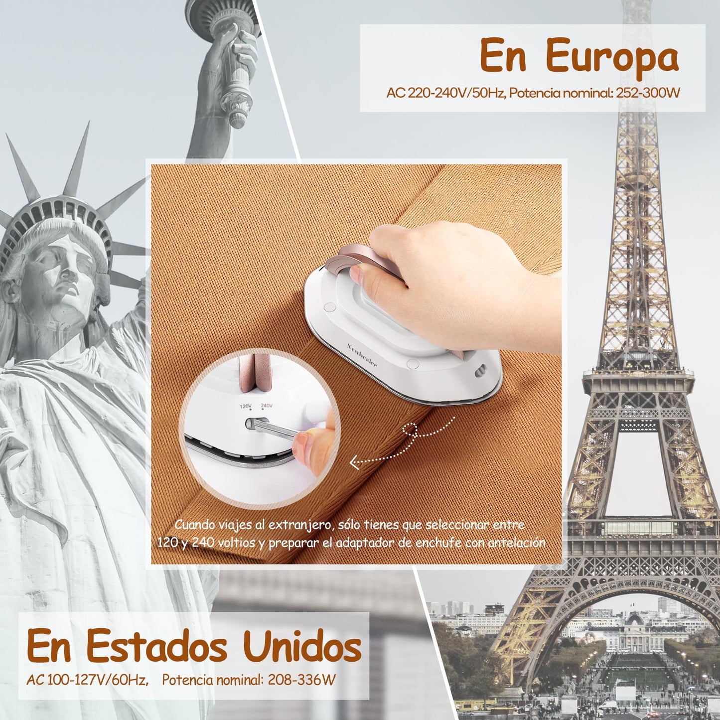 ✨🔥 Mini Plancha Portátil – Oro Compacta y Eficiente 🌍👚